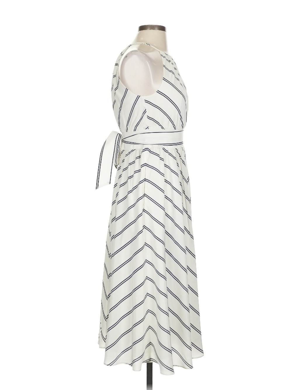 Club Monaco White and Navy Striped Halter Midi Dress - Picture 3 of 16